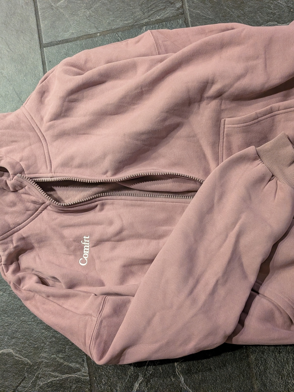 Comfrt Mauve Zip-Up Hoodie Jacket - Women